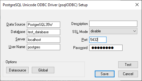 Add ODBC Driver PostgreSQL