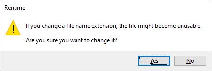 Change File Extension Warning