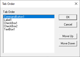 UserForm Tab Order Window