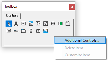 UserForm Toolbox Right Click Additional Controls