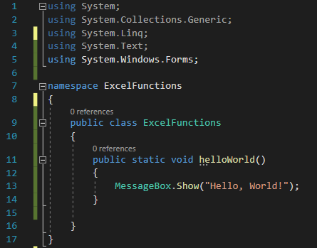 Visual Studio C# Class