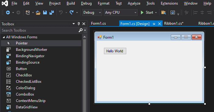 Visual Studio Form Design